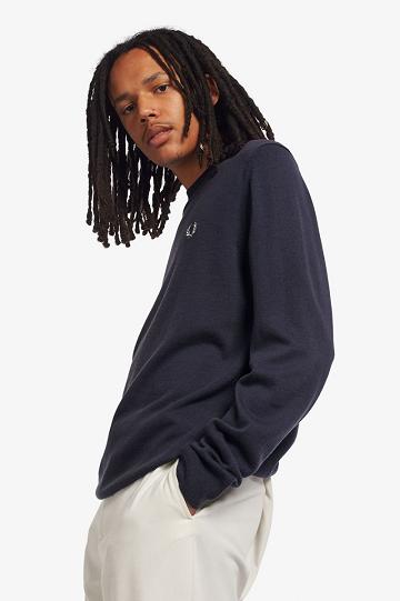 Deep Grey Fred Perry Classic Crew Neck Jumper Men's Knitwear | PH 1289QMAZ